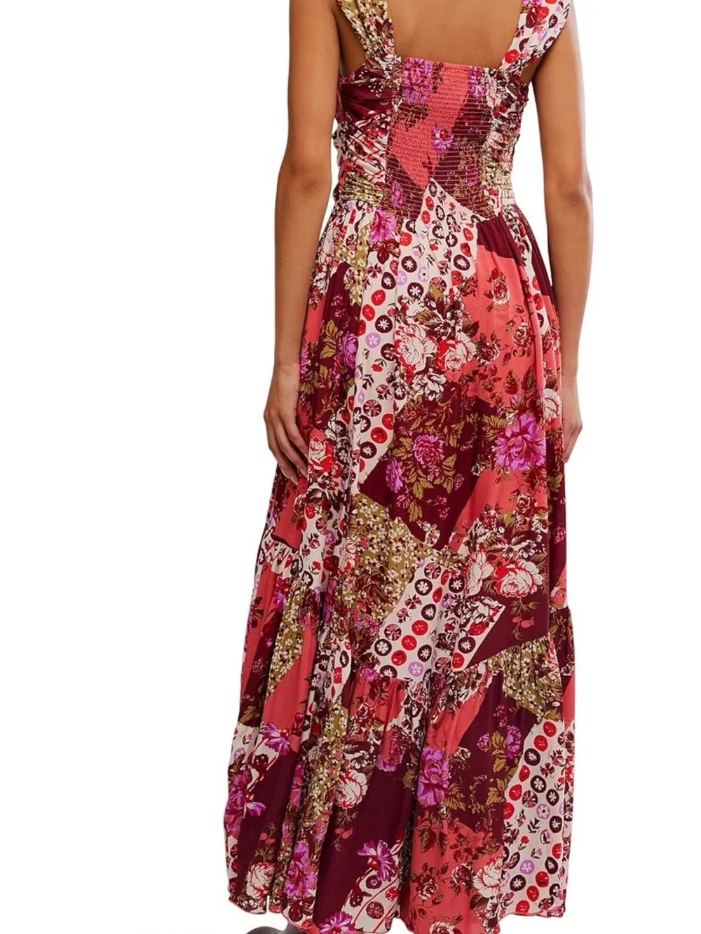 NWT Free People Pink Patchwork Sasha Maxi Dress